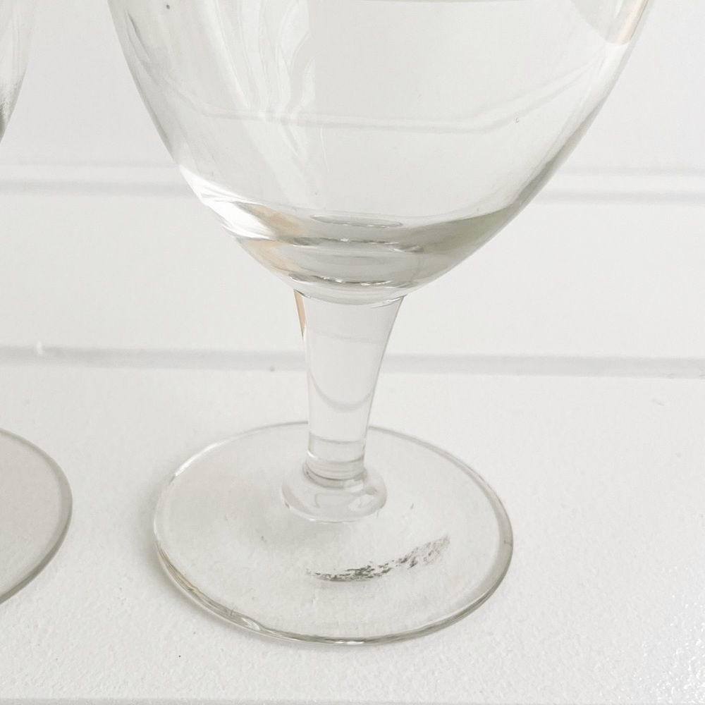 Fiesta Set of 3 Retired Chartreuse Striped Stemmed Goblet Wine Glasses