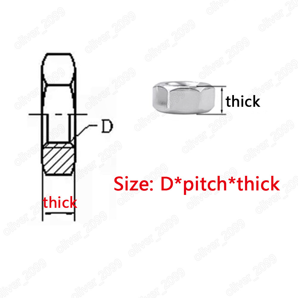 Fine Thread 304 Stainless Steel DIN934 Hexagon Nuts Hex Nut M3 M4 M5 M6 M8-M64