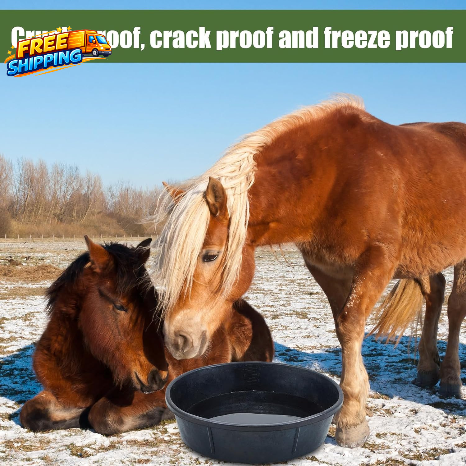 5 Pcs Rubber Feed Pan 12 Quart/ 3 Gallon Utility Horse Feed Bucket Rubber Bowl