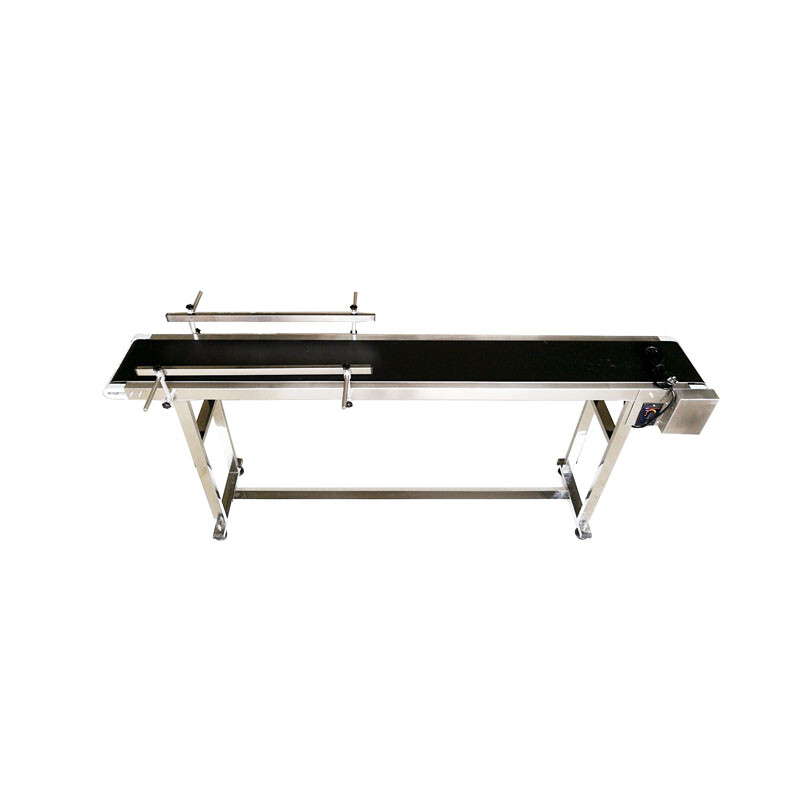 110V 60W 70.8*7.8» Double Guardrail PVC Belt Conveyor Transfer Shipping Machine