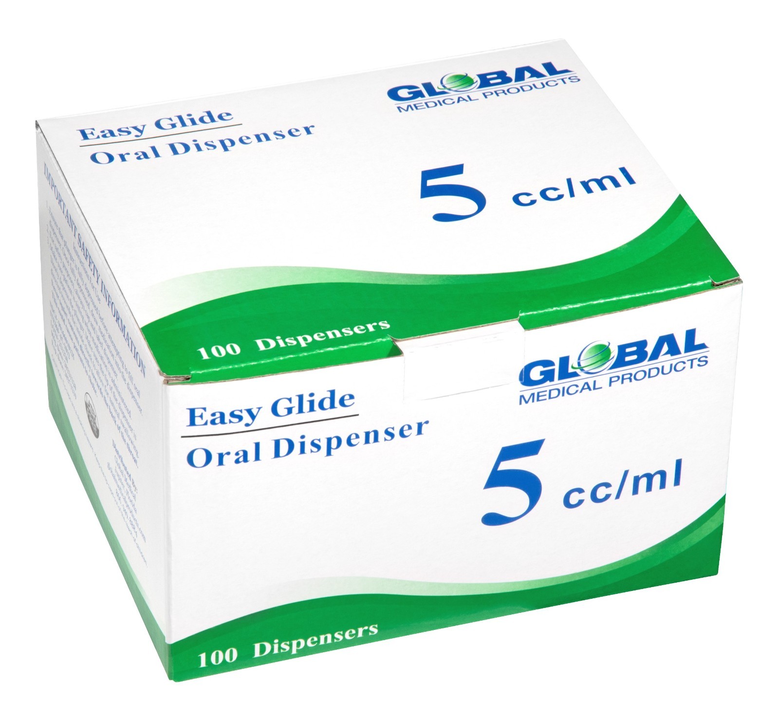 Global Medical Products – 5cc ORAL Syringe – QTY 100 – Sterile – WITH TIP CAPS
