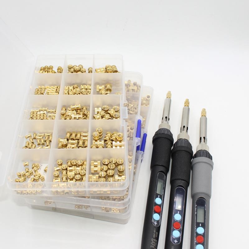 Brass Knurled Heat Insert Nuts for 3d Printer Plastic Hot Melt Thermal Tool Set