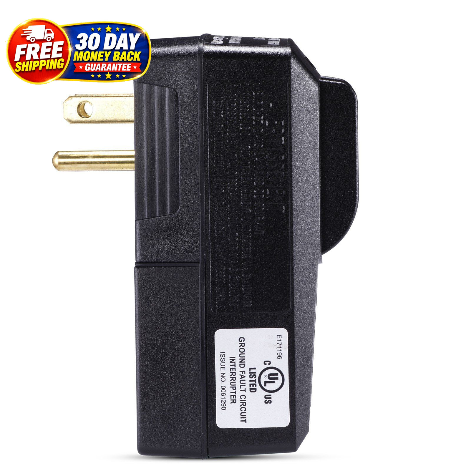 Plug Replacement 15 Amp 3 Prong Medium, Black