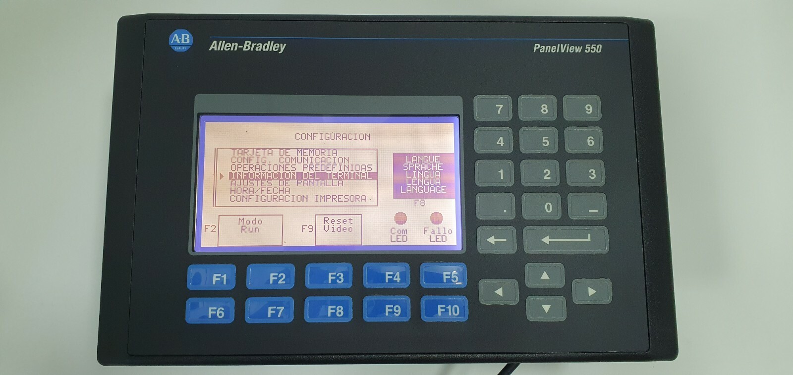 Surplus AB 2711-K5A5 /H PanelView 550 Mono Key RS-232 (DH-485) FRN 4.41