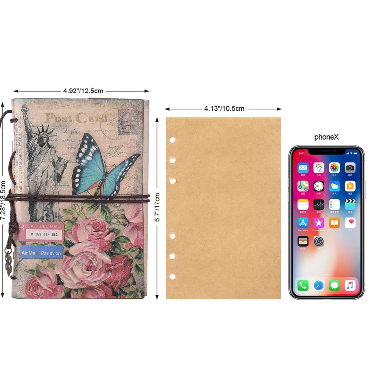 Leather Journal Notebook, MALEDEN Vintage Travel Journal for Women Refillable…