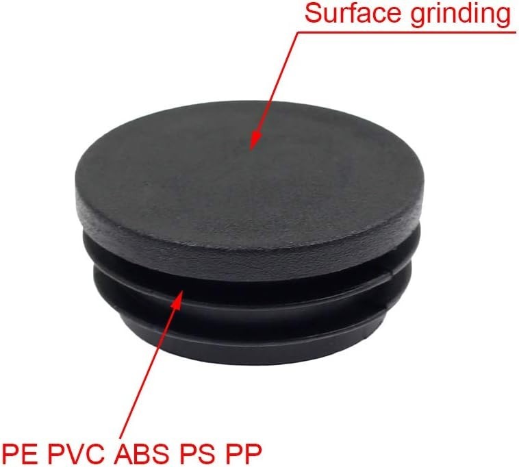 4PCS 45mm 1 3/4 Inch Round Plastic Plug, Round Black Plastic End Cap, Pipe Tu…