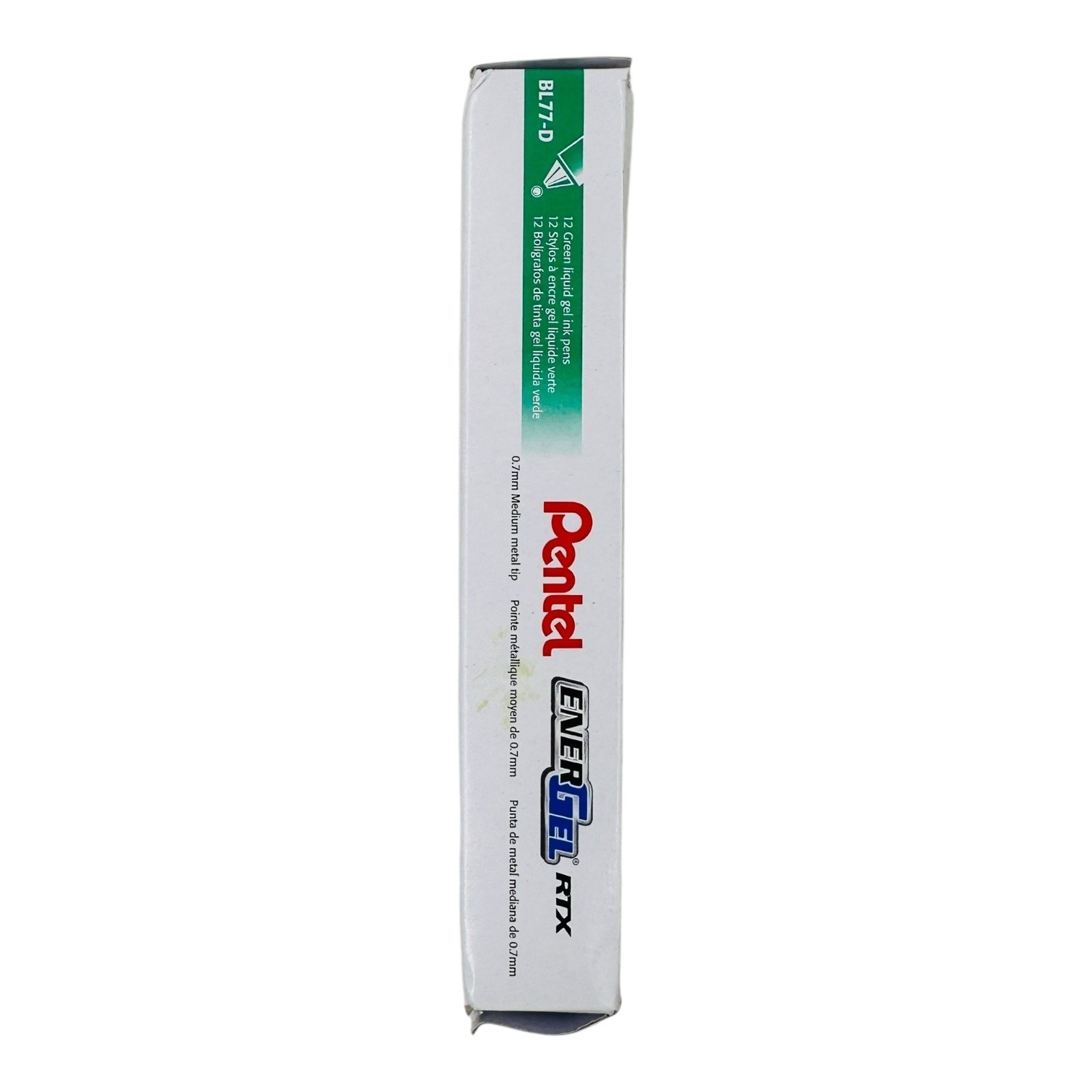 12 Pens Pentel EnerGel RTX Green Gel Ink Retractable Pen 0.7mm Medium Point