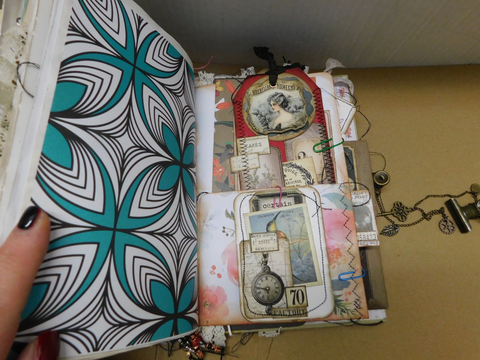 Junk Journal Handmade Chunky Vintage Style Handmade Hardcover /Ephemera Biege