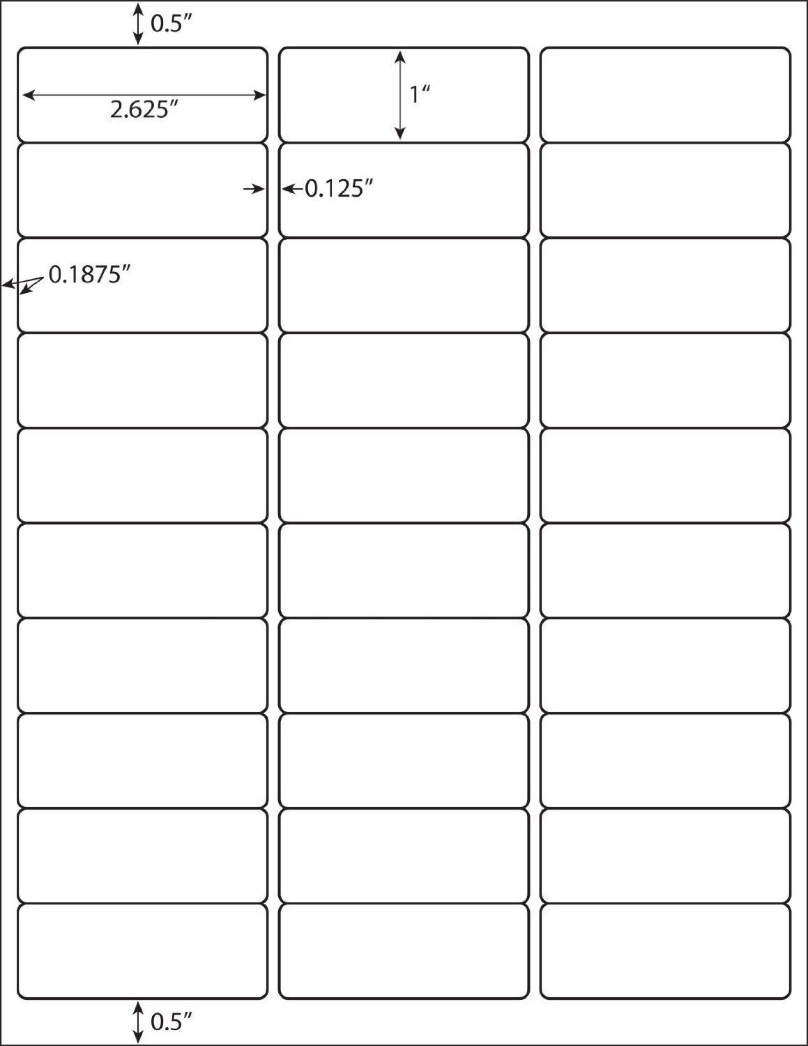 100-1000 Sheets Return/Mailing Address labels FBA 1″ X 2-5/8″ – 30/sheet – 30 UP