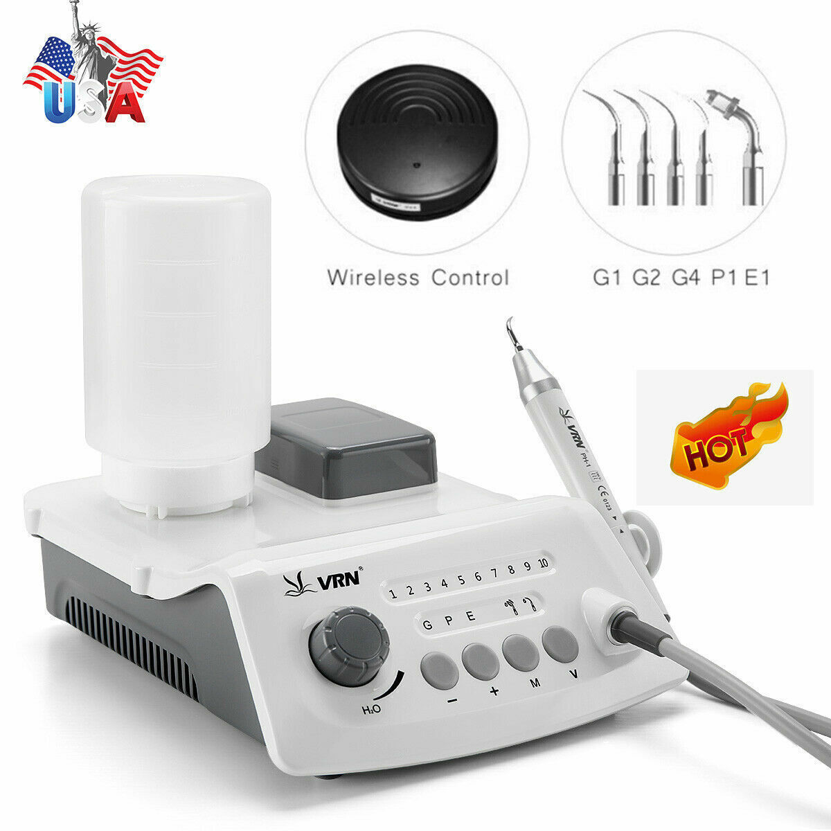 LED Dental Ultrasonic Piezo Scaler Handpiece +Bottle For EMS Cavitron Woodpecker