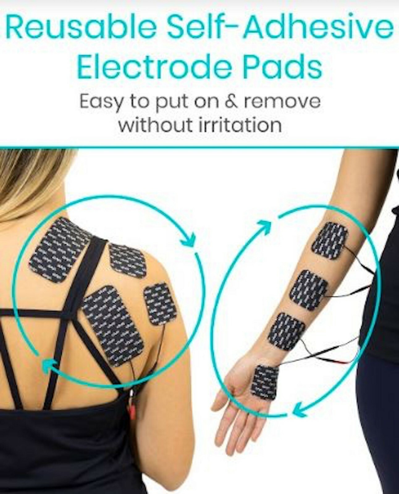 VIVE Health EMS TENS Unit Muscle Stimulator w/ Electrodes RHB2026GRY NIB NEW