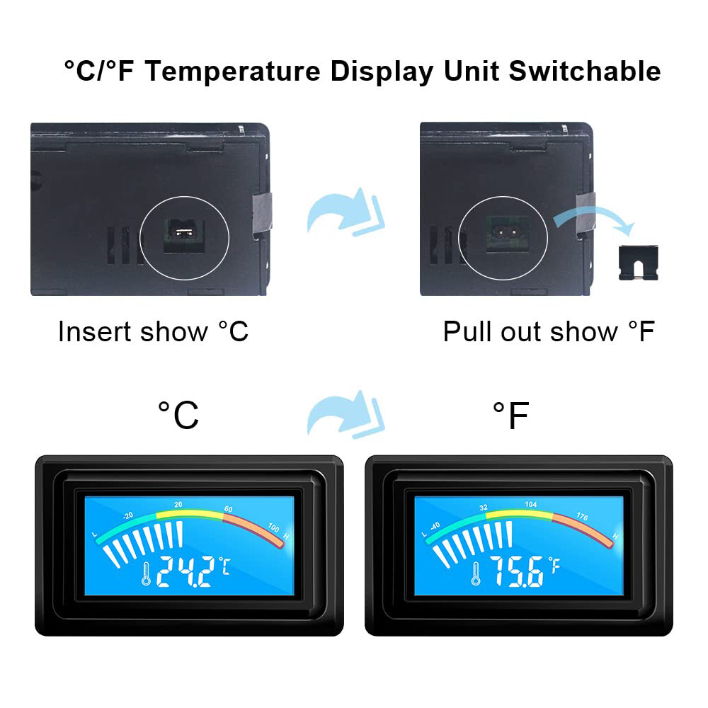 Digital Thermometer Temperature Meter 14~176F Fahrenheit Centigrade -10~80℃ PC