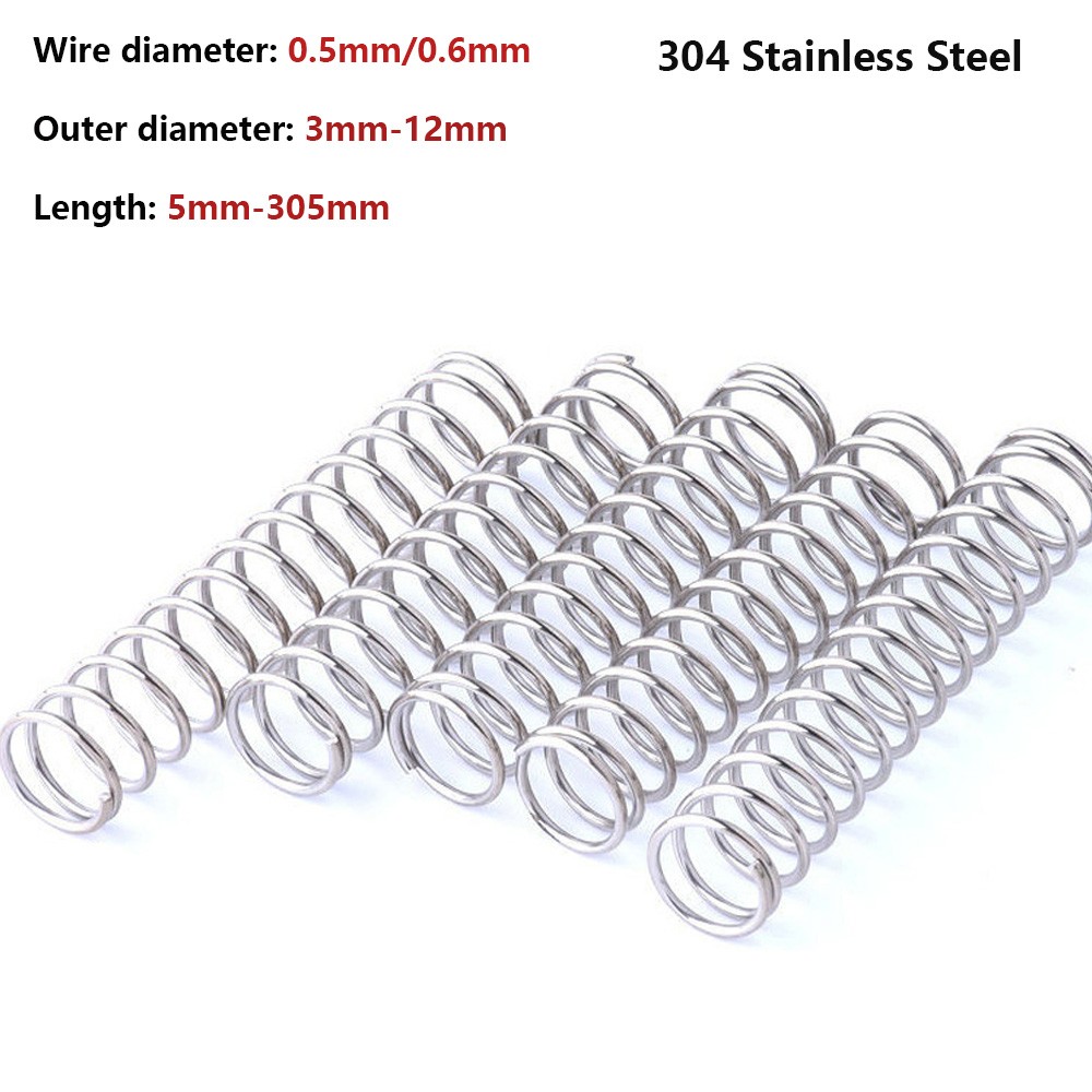 Compression Spring Wire Dia 0.6mm Stainless Steel 5-305mm Length Pressure Small