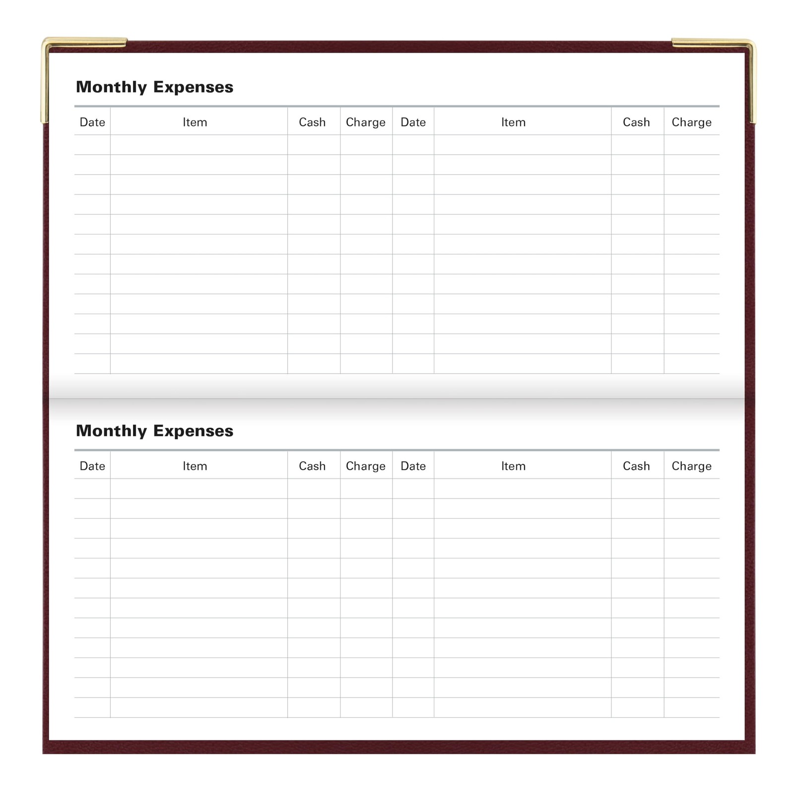 Letts of London Classic 2025 Monthly Planner, Slim, 6.625″ x 3.25″, Burgundy