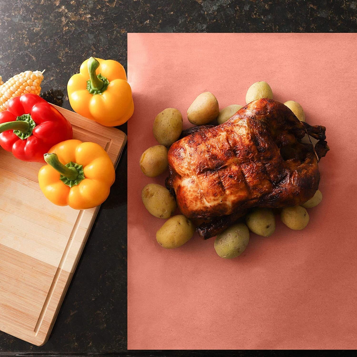 Unbleached Peach Butcher Paper Roll with Cutter – Ideal for Smoking and Grilling