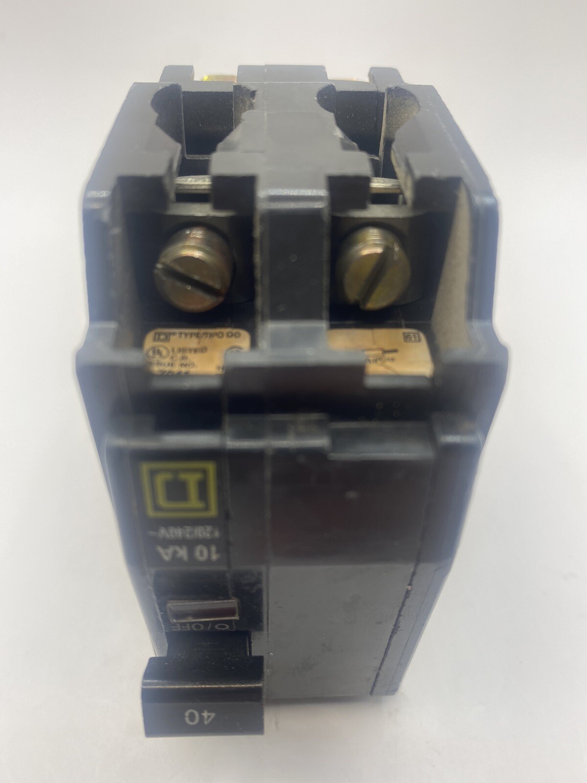 CHIPPED Square D QO240 2 Pole 40 Amp 120/240V AC Type QO Plug In Circuit Breaker