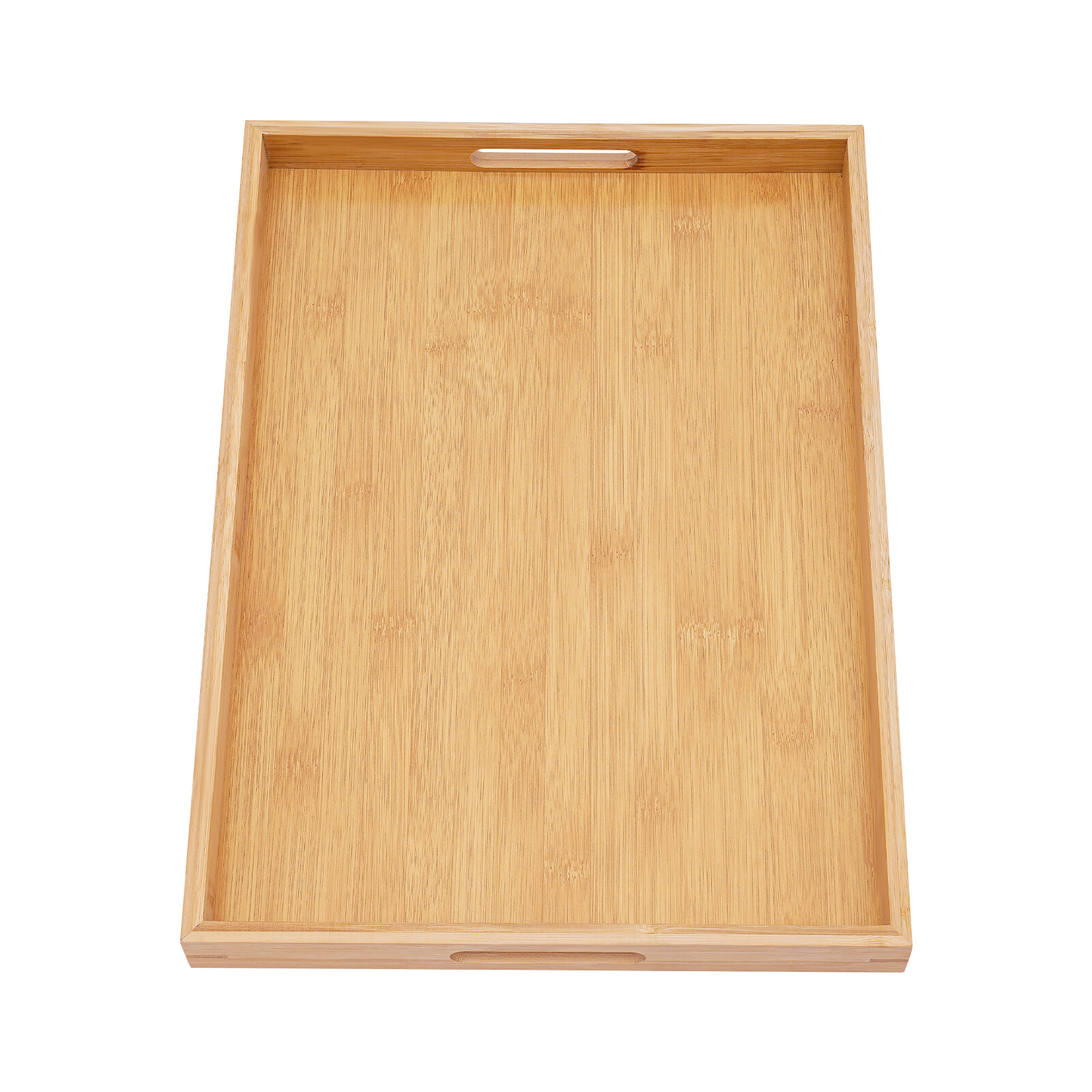 Bamboo Serving Trays 4-Piece Set Rectangular 18.1 × 13 × 1.4 In Log Color