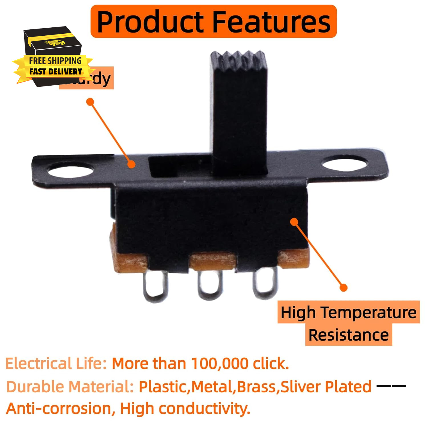 150PCS Micro Mini Slide Switch SPDT 1P2T Toggle Switches 2 Position 3 Pin On-Off