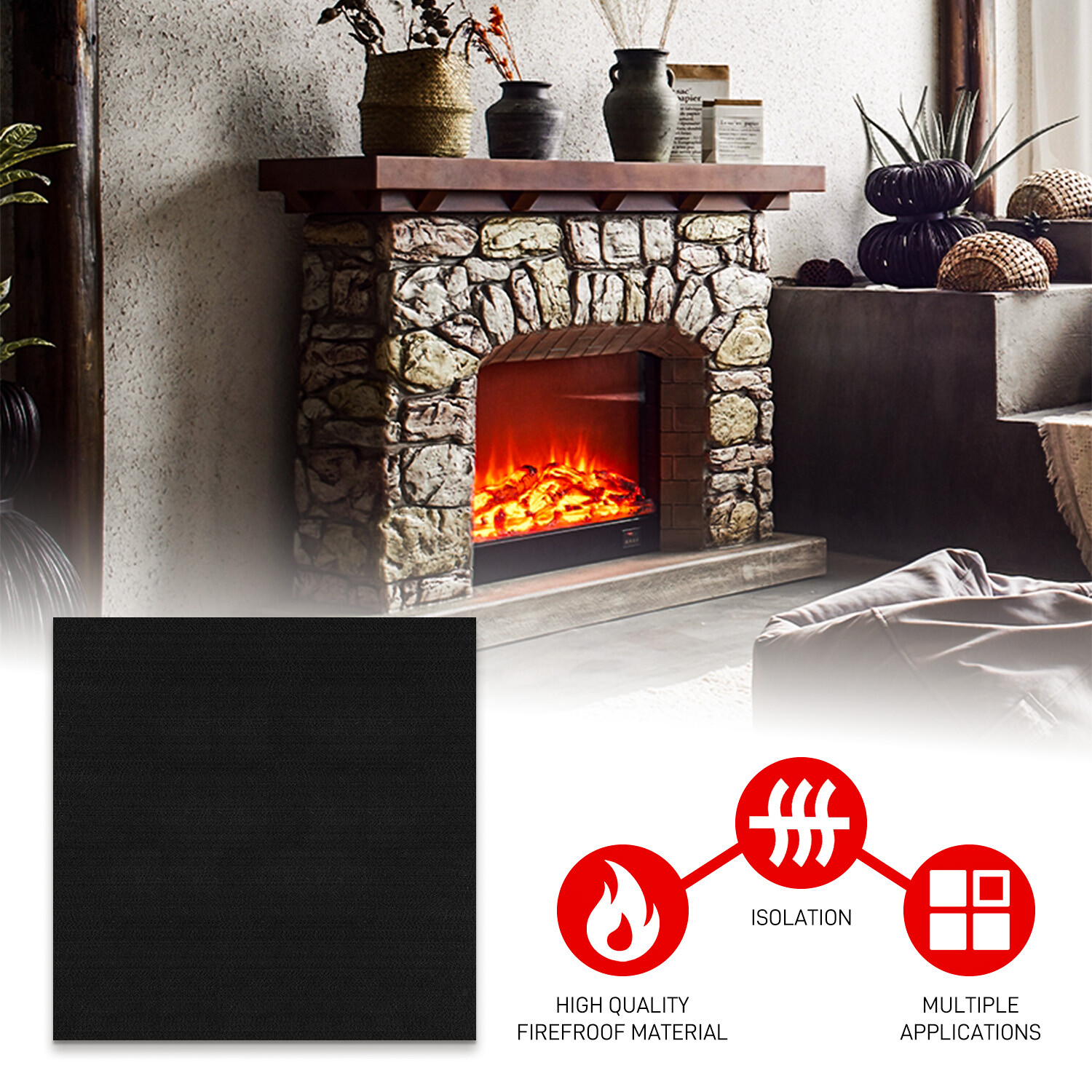 40″x40″ Welding Blanket Fireproof Flame Carbon Felt for Welders Retardant Fabric