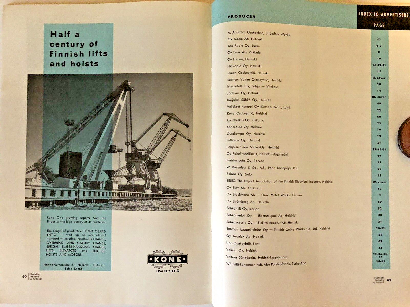 ELECTRICAL INDUSTRY IN FINLAND 1961 EXPORTS Radios Television Sets Telephones ++