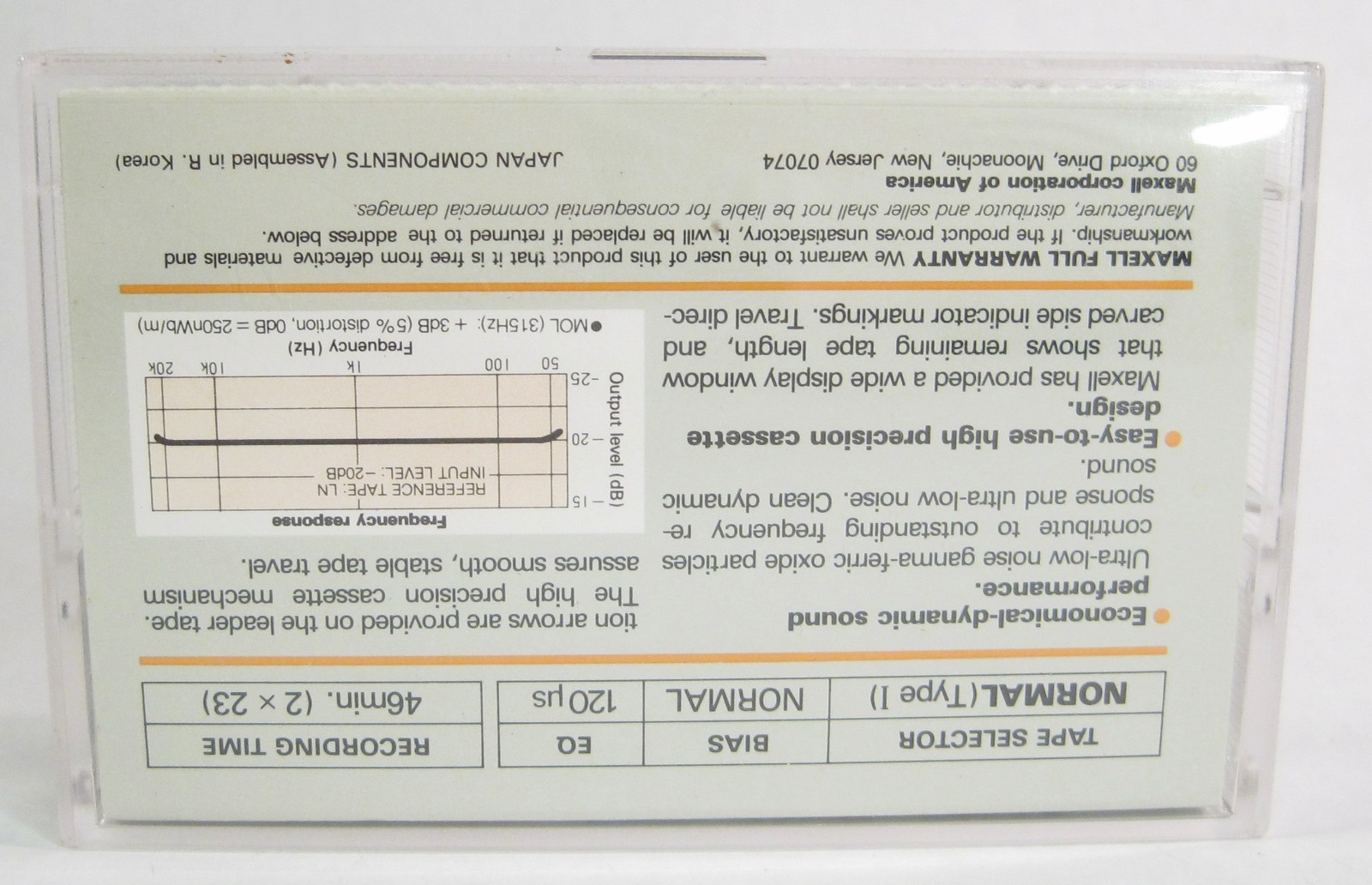 Maxell Vintage LN46 46 Minutes Low Noise Normal Position Cassette Tape