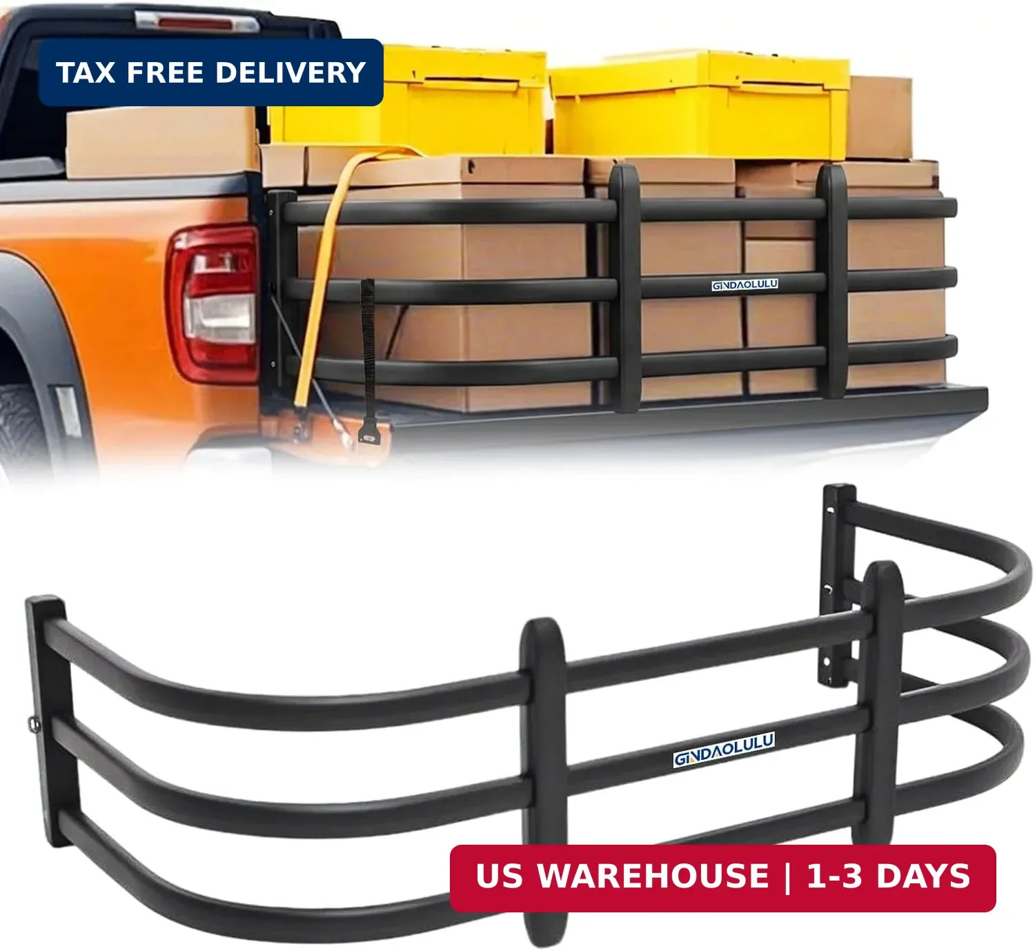 53″-62″ Adjustable Aluminum Tailgate Extender for Ram 1500 2500 Silverado Sierra