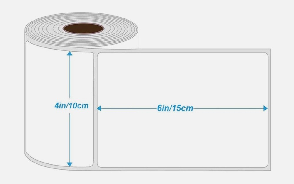 9 rolls 4″ x 6″ white Direct thermal labels 250 labels/roll 1″ core