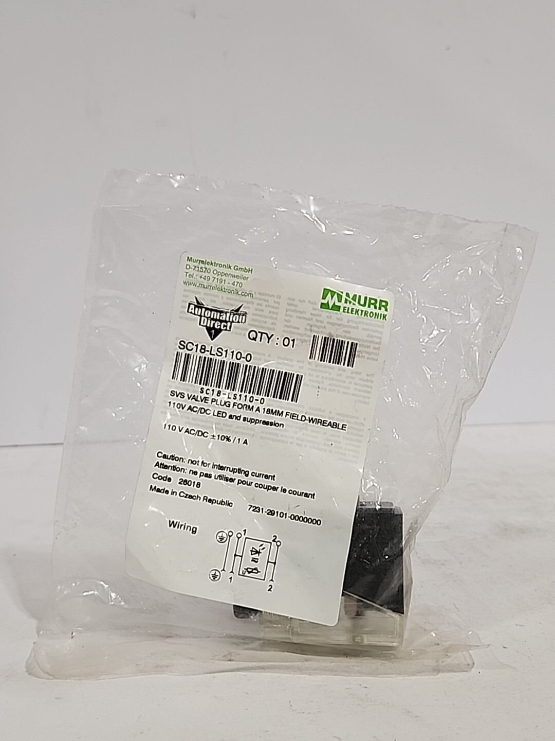 MURR ELEKTRONIK SC18-LS110-0 110VAC/DC 1A NSMP