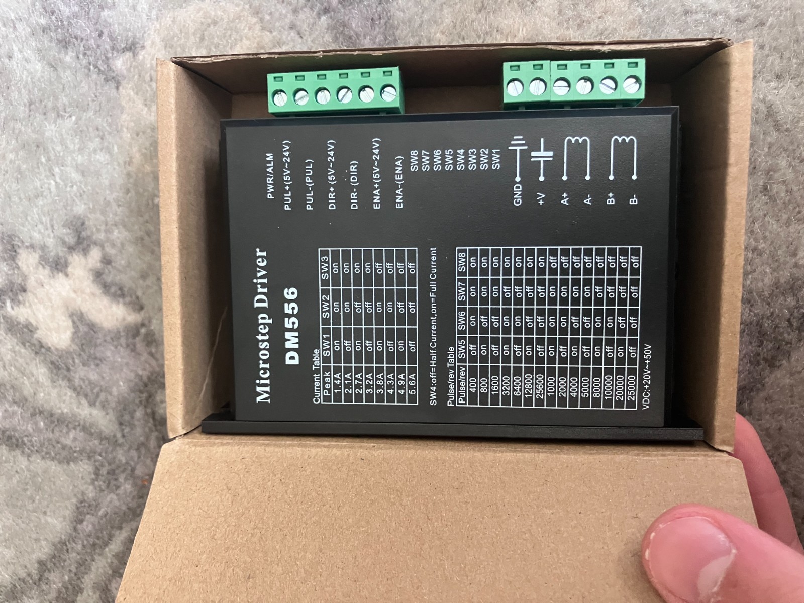 【US】 DM556S Stepper Motor Driver 20-50V DC 256 microstep 1-6A for Nema17/23/34