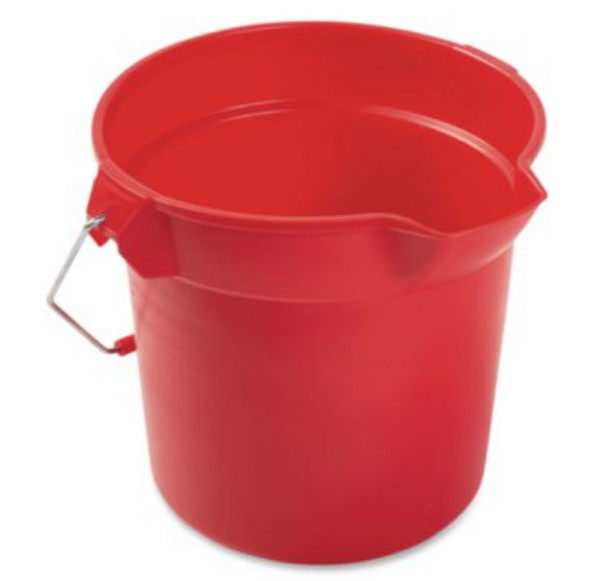 Rubbermaid BRUTE 10 Qt Red Round Utility Pail Heavy Duty Plastic Bucket 10.5″