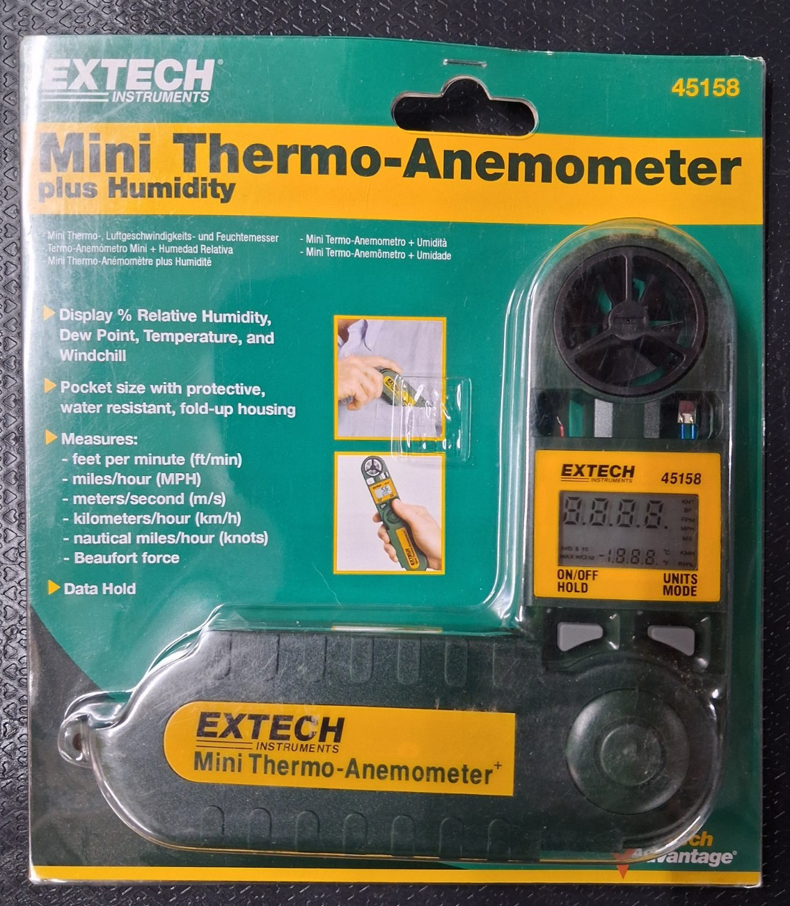 Extech 45158 Vane Mini Thermo-Anemometer plus Humidity