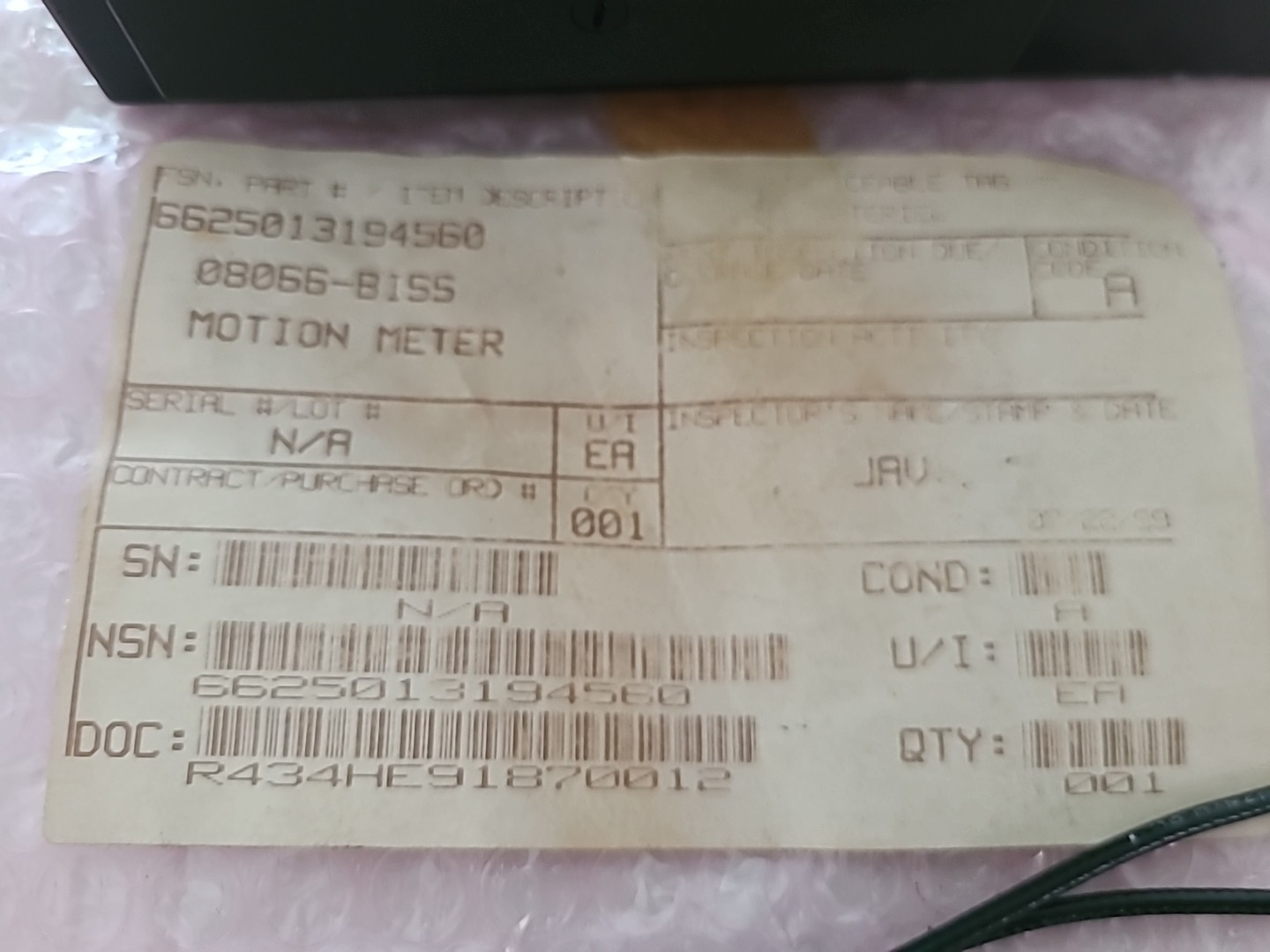 Stellar Systems (Wackenhut) Motion Null Meter | NSN 6625-01-319-4560 New in Wrap