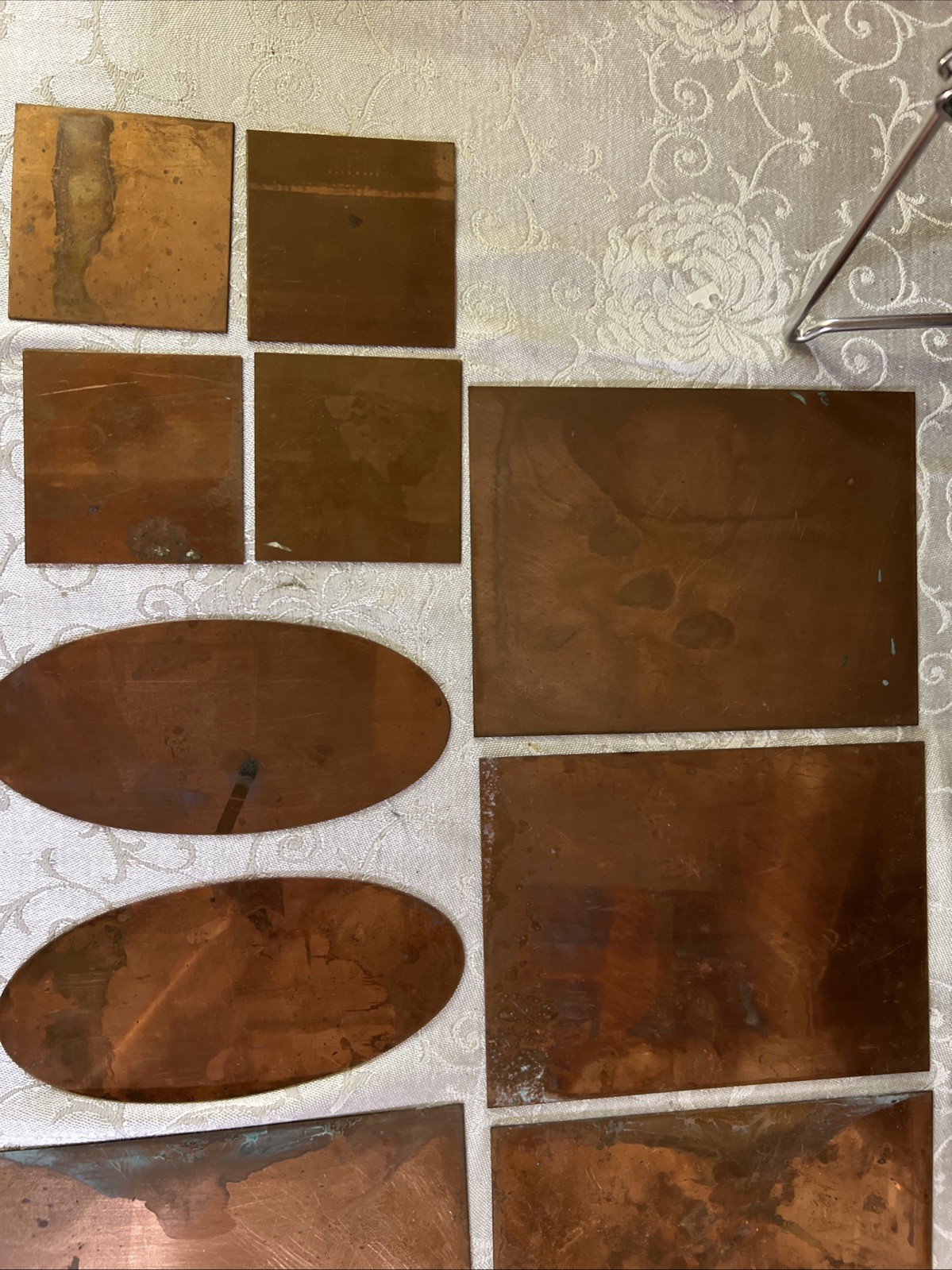 11 Pieces Copper Sheets Plates for Crafts/ Enamel Various SizesNew/old Inventory