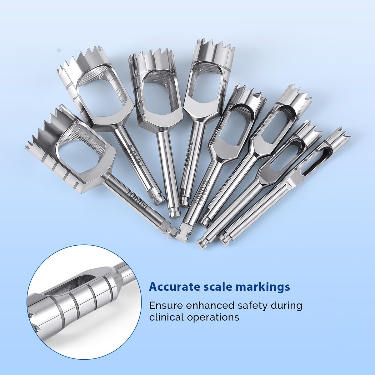 8PCS Dental Trephine Drills Kit Surgery Bur holder Bur Holder AZDENT