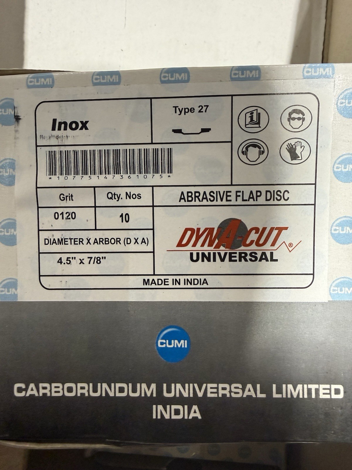 Aluminum Oxide Flap Disc 4.5″ x 7/8-Inch, 120 Grit, for Angle Grinder 10 Pack