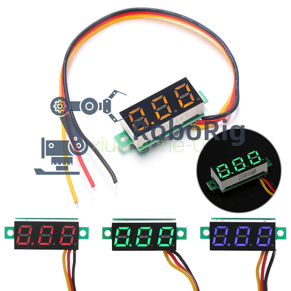 0.28″ Blue 3-Wire LED DC 0-100V Voltmeter Digital Display Voltage Panel Meter