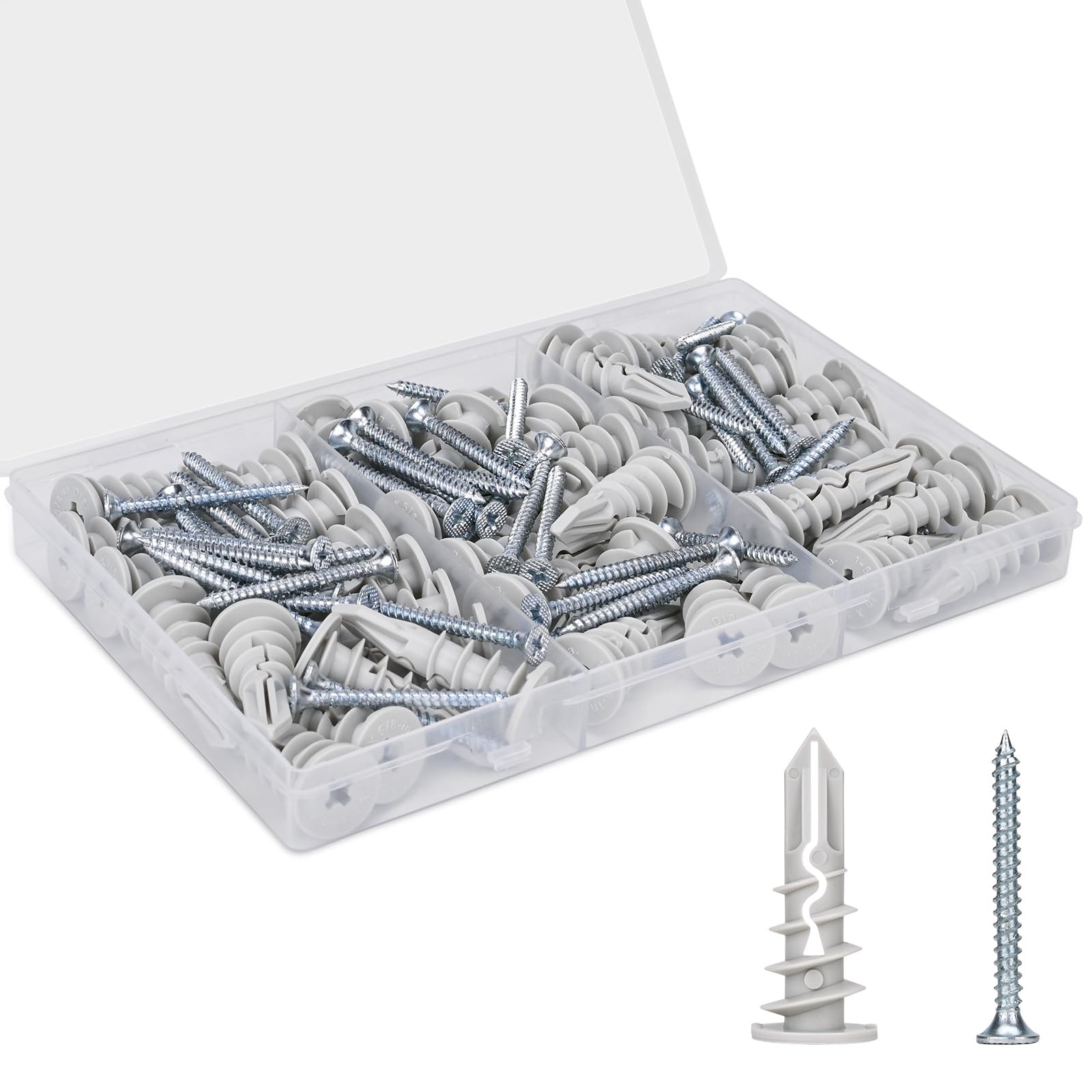 Self Drilling Drywall Anchors, 84PCS Heavy Duty Dry Wall Anchors and Screws K…