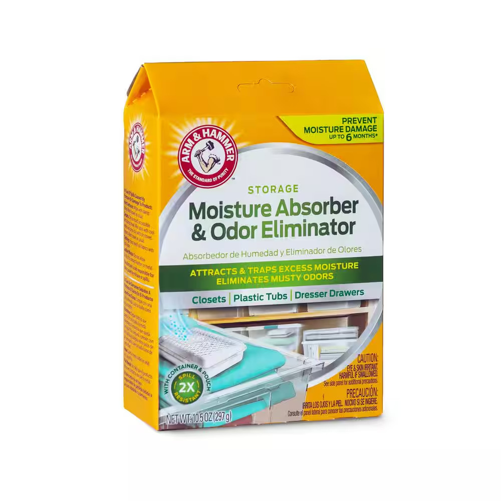 (2 pack) Arm & Hammer Storage Moisture Absorber and Odor Eliminator, 10.5 oz.