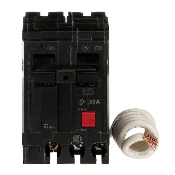 GE Ground Fault Circuit Breaker 2-pole 50A 120/240 VAC THQL2150GFT Old Style