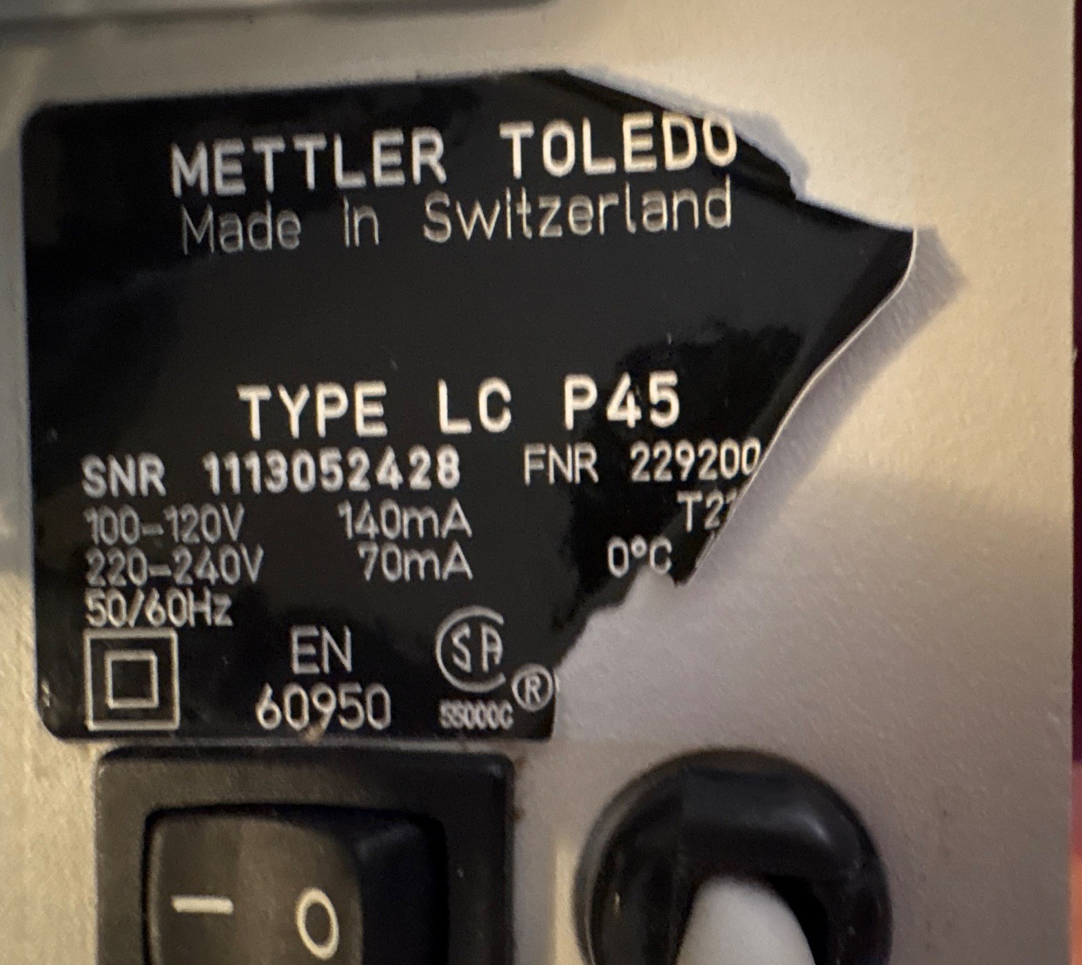 Mettler Toledo LC-P45 (LC P45) Lab Scale/Balance Printer for Physical Laboratory