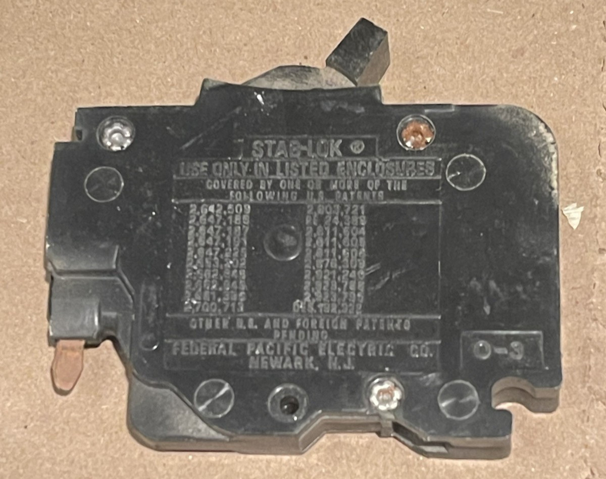 NC120 FPE 20 Amp 1 Pole Stab-Lok «Thin» Federal Pacific Breakers NC20 RED