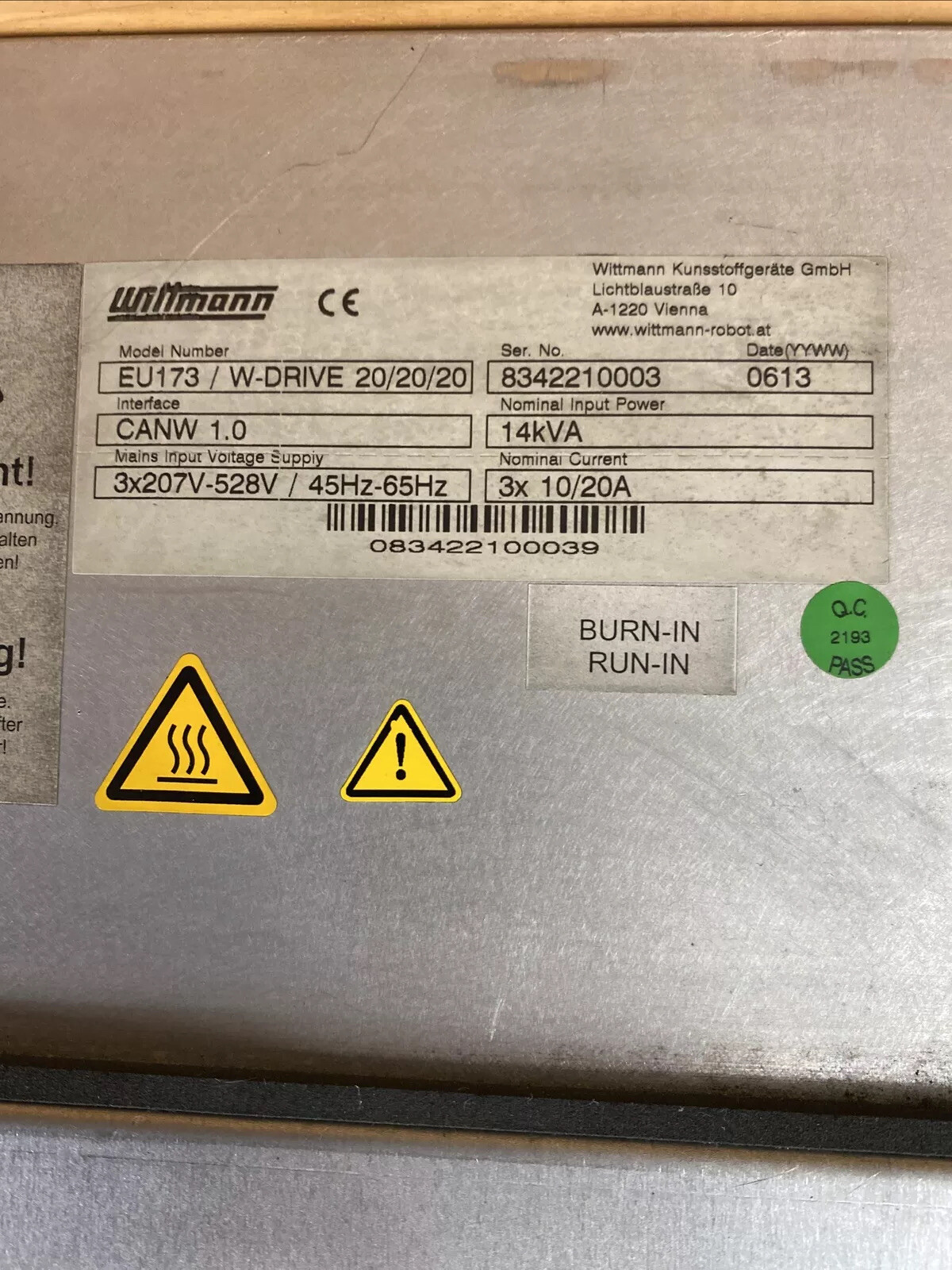 WITTMANN EU-173 W-DRIVE 20/20/20 14kVA CANW 1.0