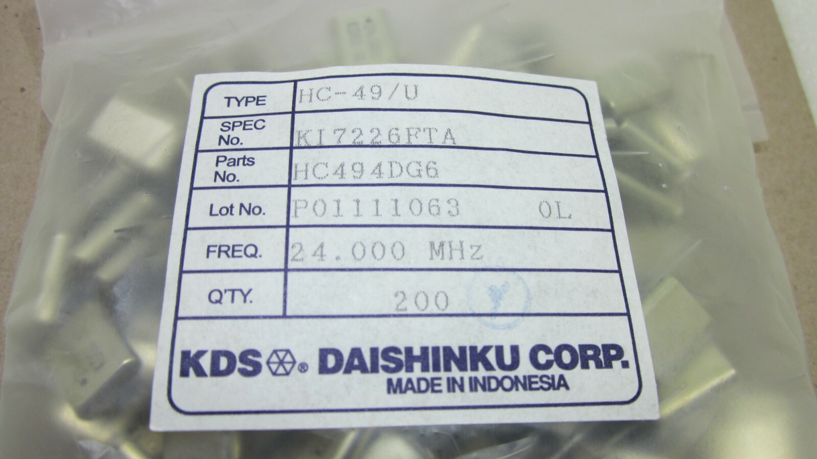 KDS HC494GH6 24.000MHz