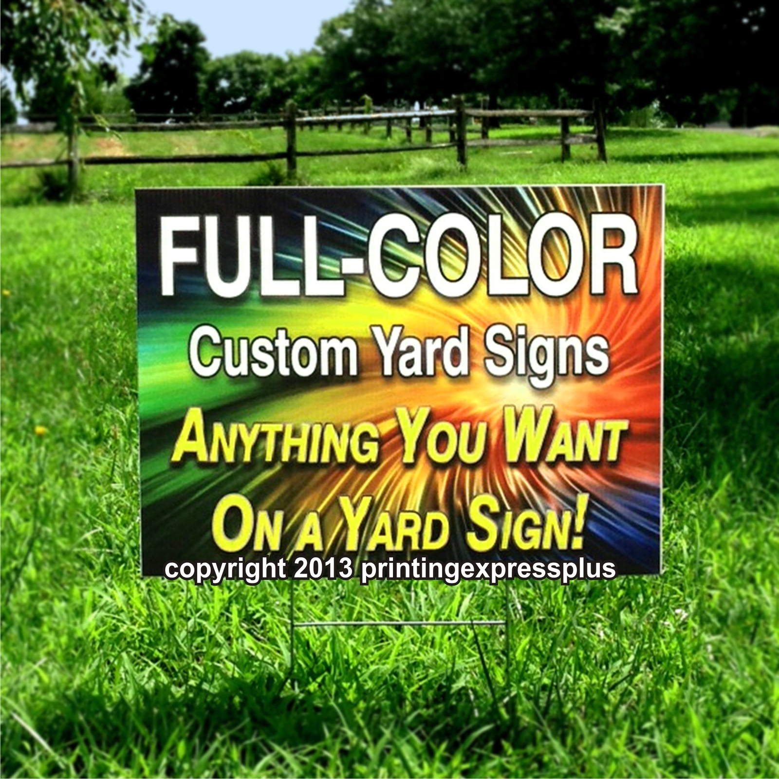 25 18×24 Full Color Custom Yard Signs – Printed One Side