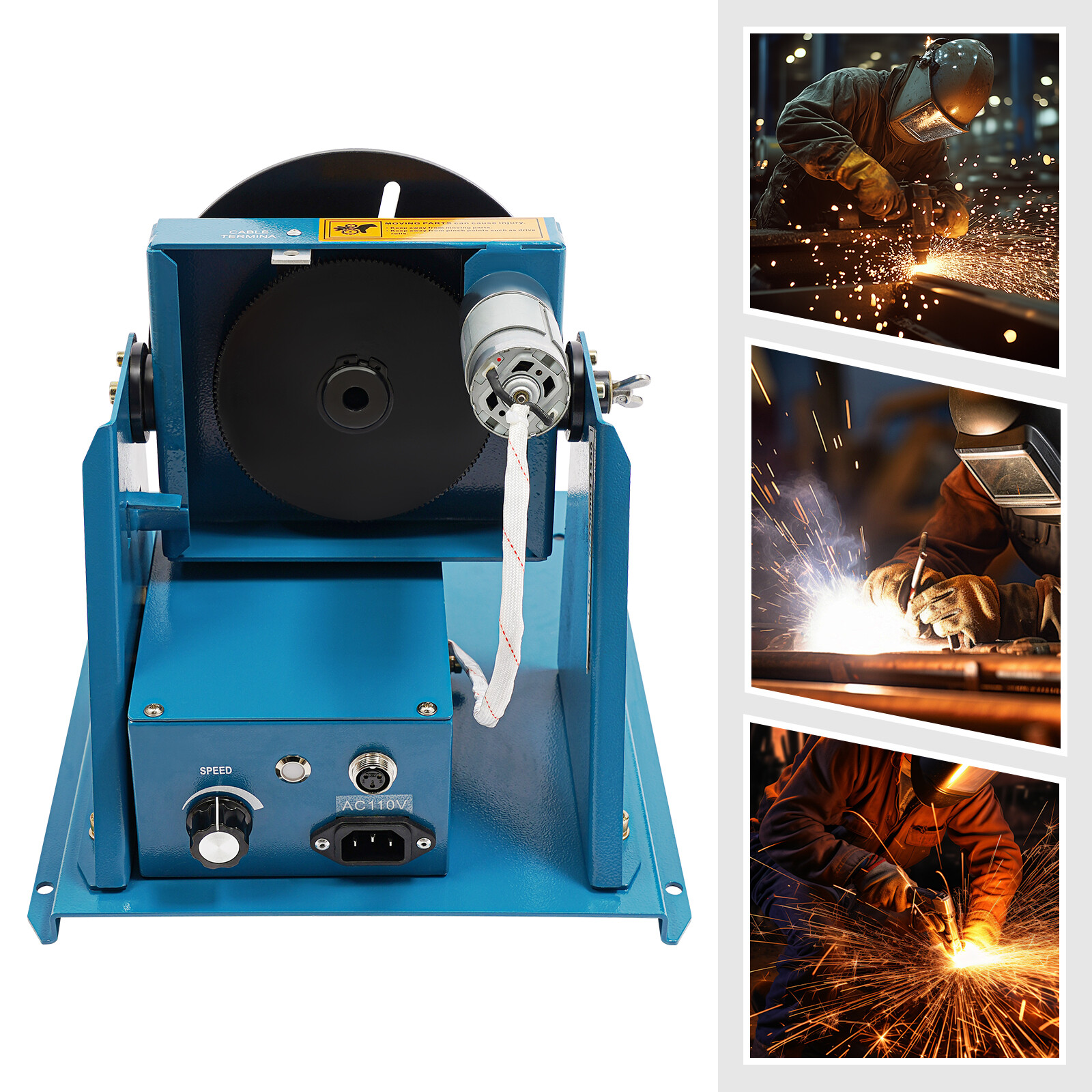 110V 10KG Rotary Welding Positioner , 0-90° Welding Positioning Turntable Table,