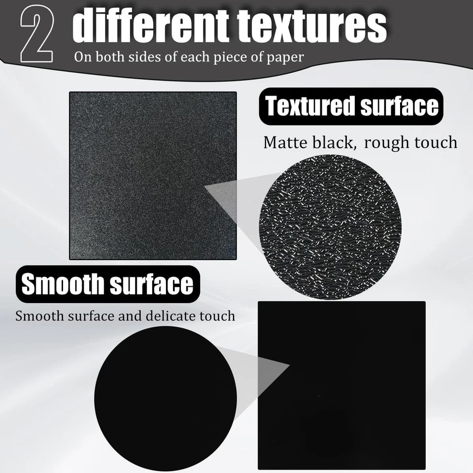 Pack of 2 ABS Plastic Sheet, Black Plastic Sheet 8″ x 12″ x 1/8″ Thick (3mm)