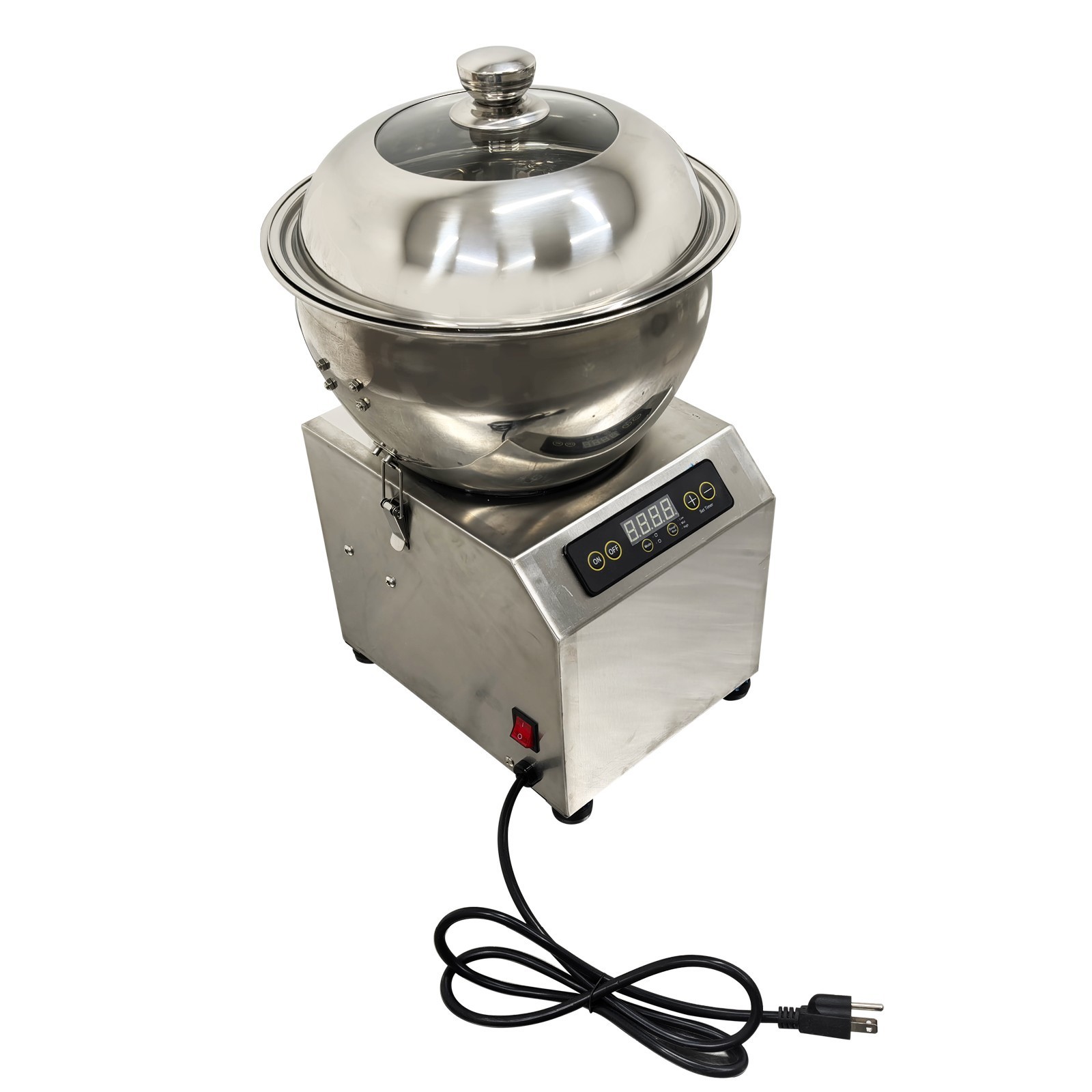 8KG Commercial Dough Mixer Stainless Steel Detachable Basin w/ Heating Function