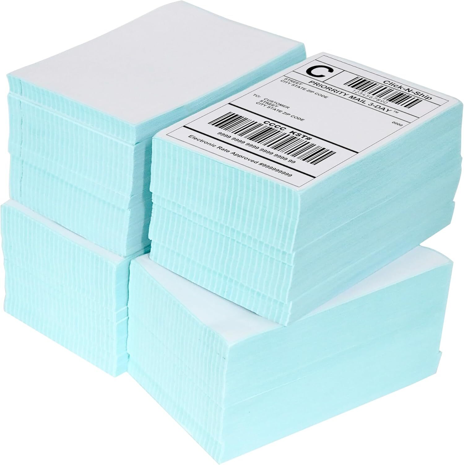 1000/Stack 4″x6″ Fanfold Direct Thermal Shipping Labels Zebra & Rollo Printers