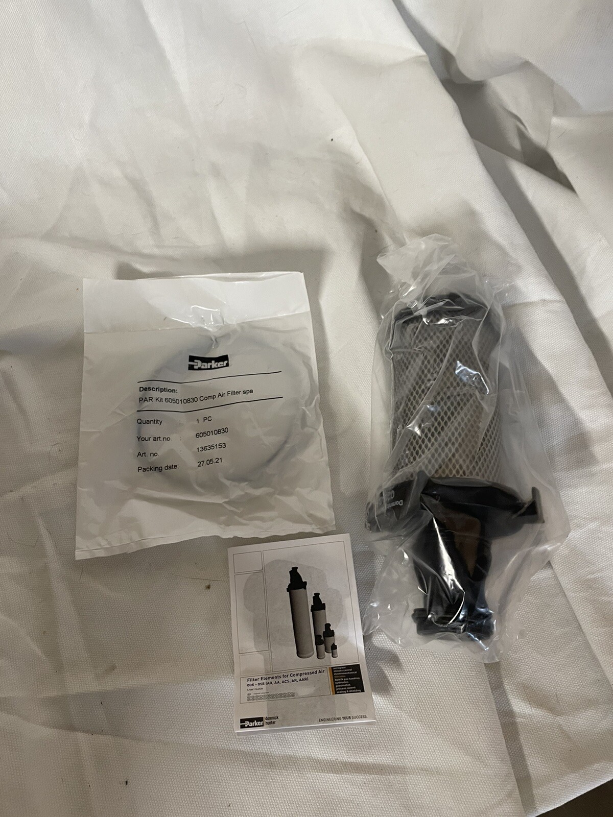 Parker #025ACS, Carbon Filter Element, 0.003 micron