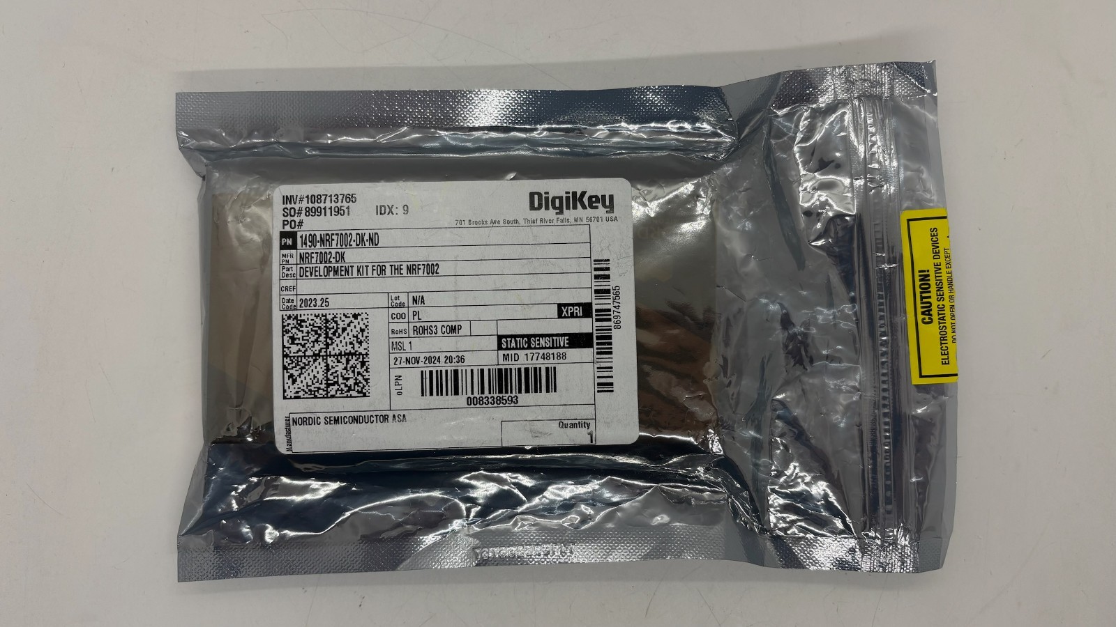 nRF7002-DK Nordic Semiconductor Wi-Fi 6 Dev Kit nRF7002 Prototyping Bd NEW